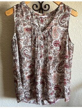 DR2 Paisley Sleeveless Blouse - Black, Gray, Red